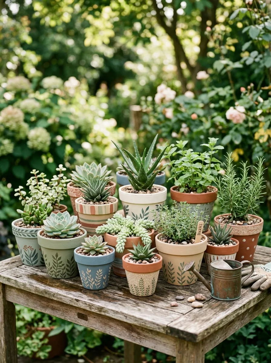 Painted Terracotta Pots