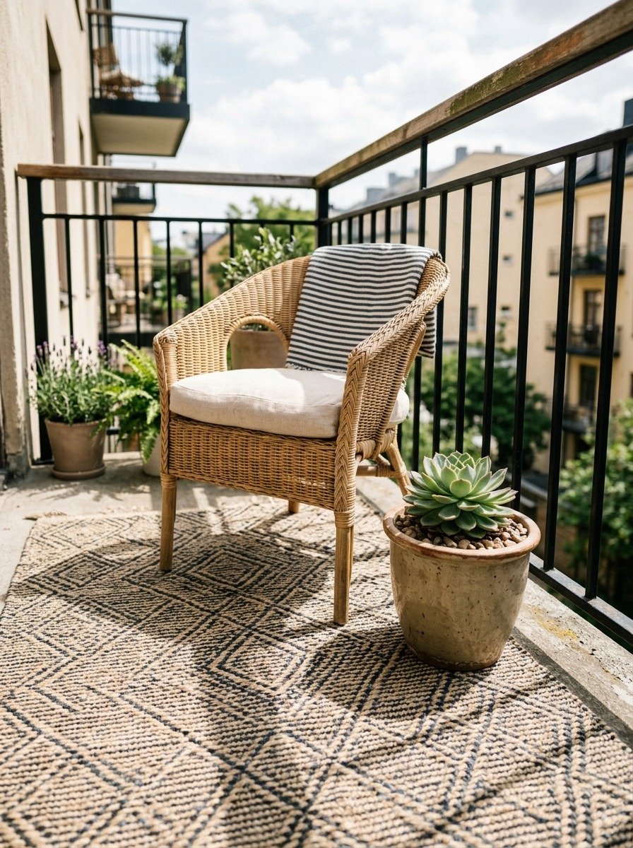 Layer an Outdoor Rug for Texture