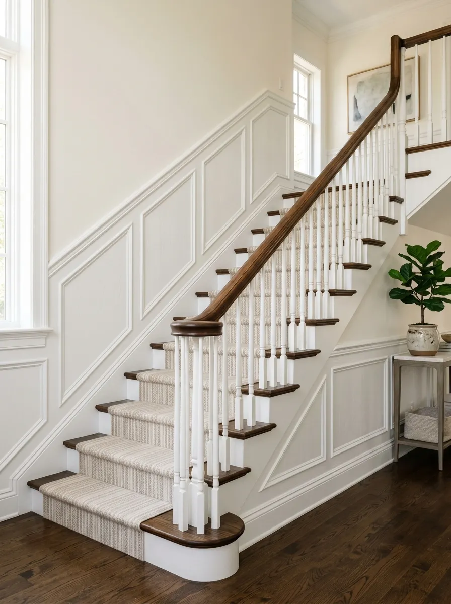 Install Wainscoting on the Staircase Wall