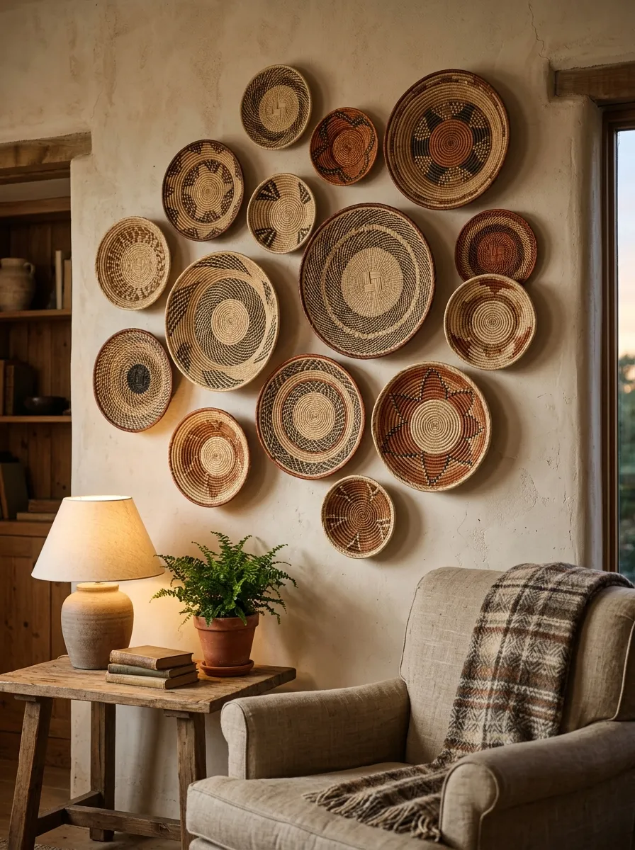 Basket Lids as Wall Art