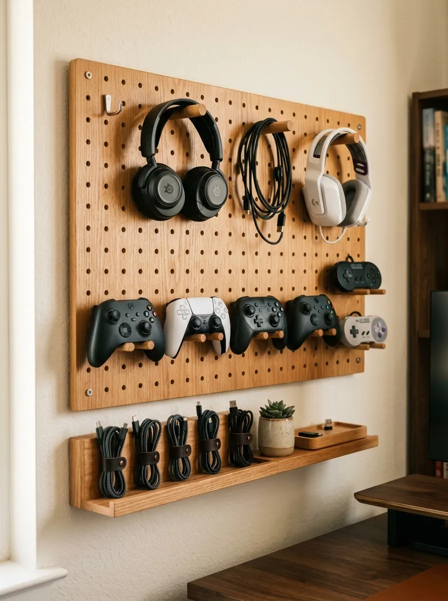 Pegboard Wall for Controllers