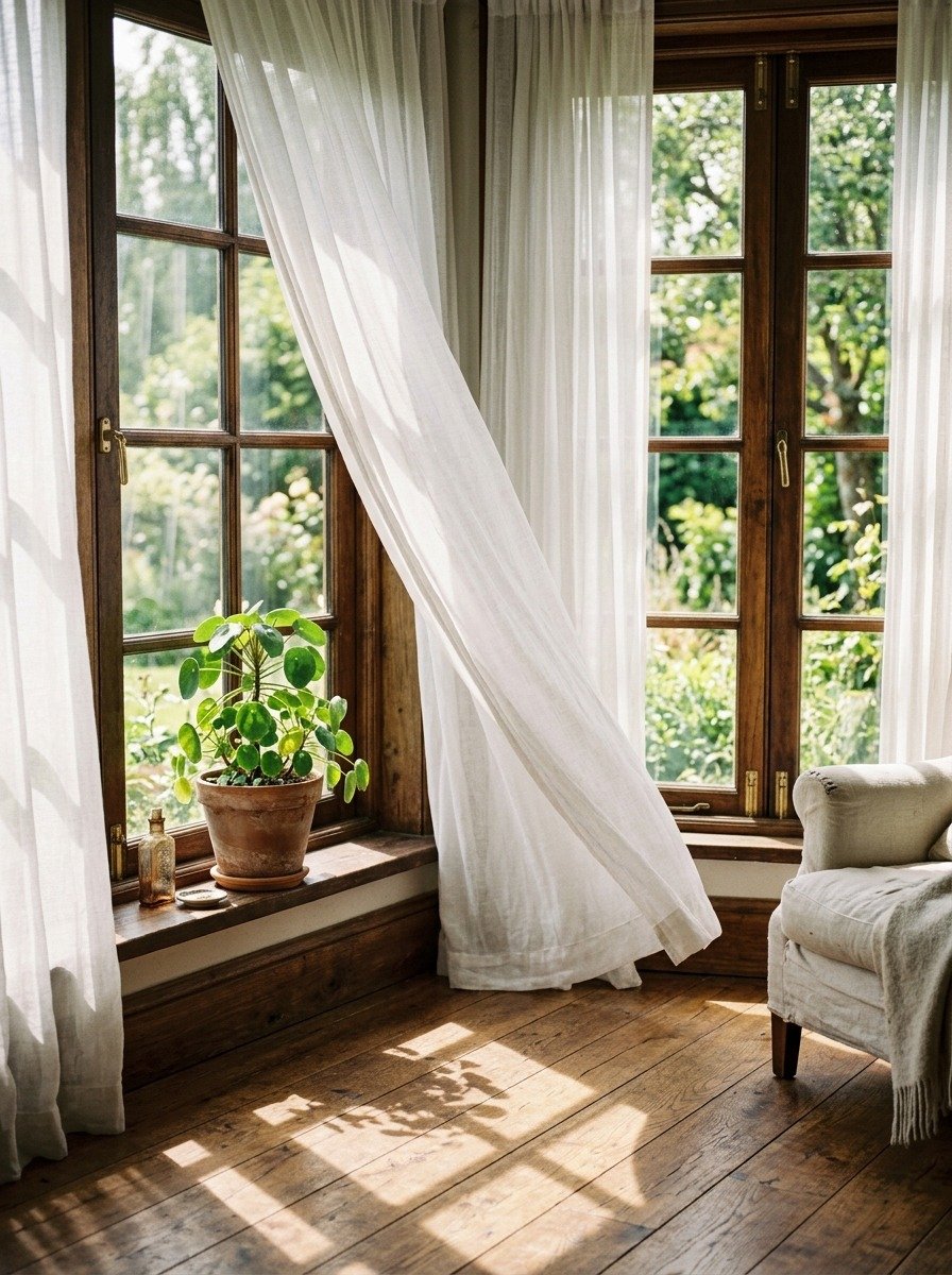 Hang Sheer White Curtains