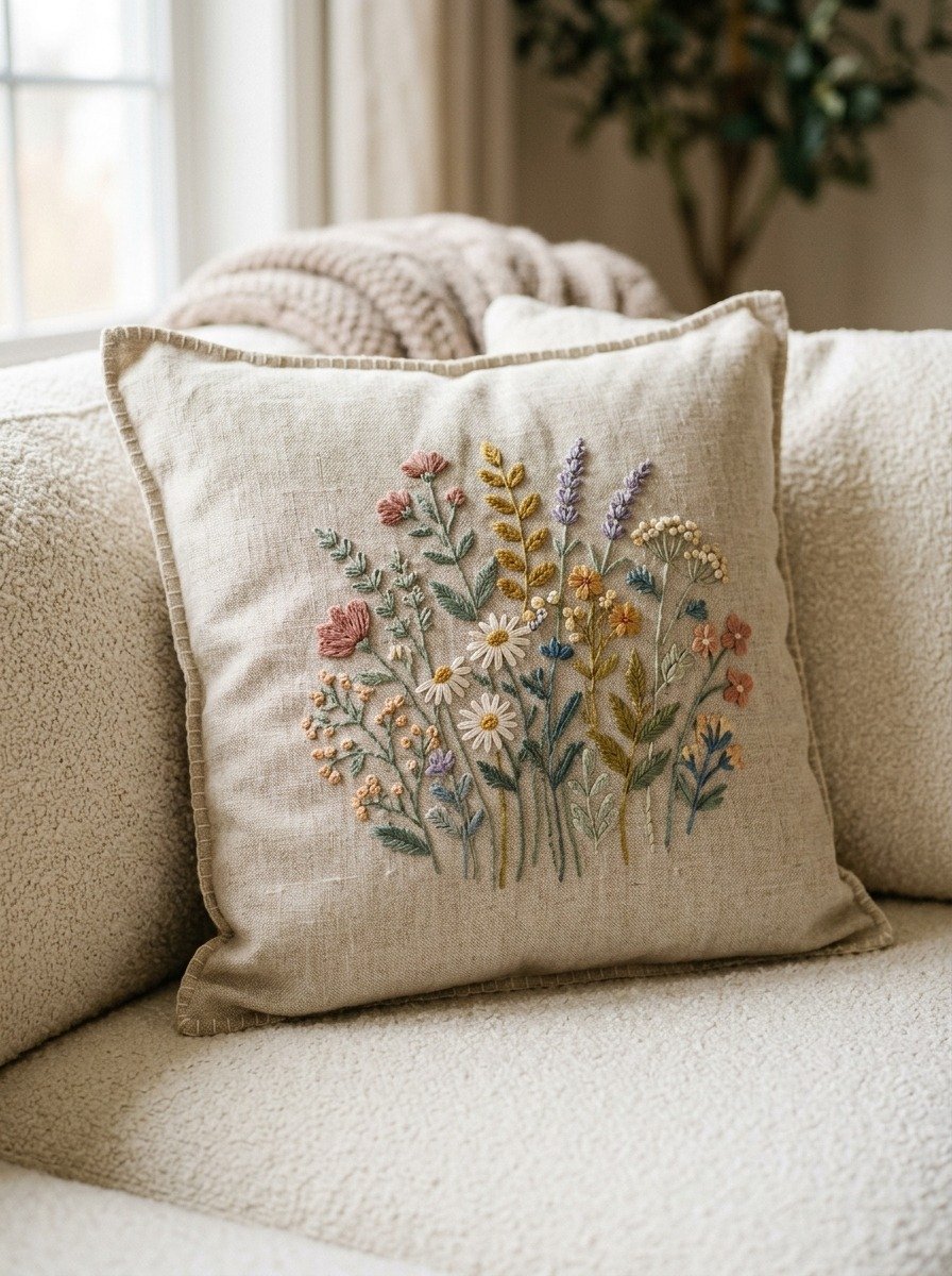 Embroidered Throw Pillows