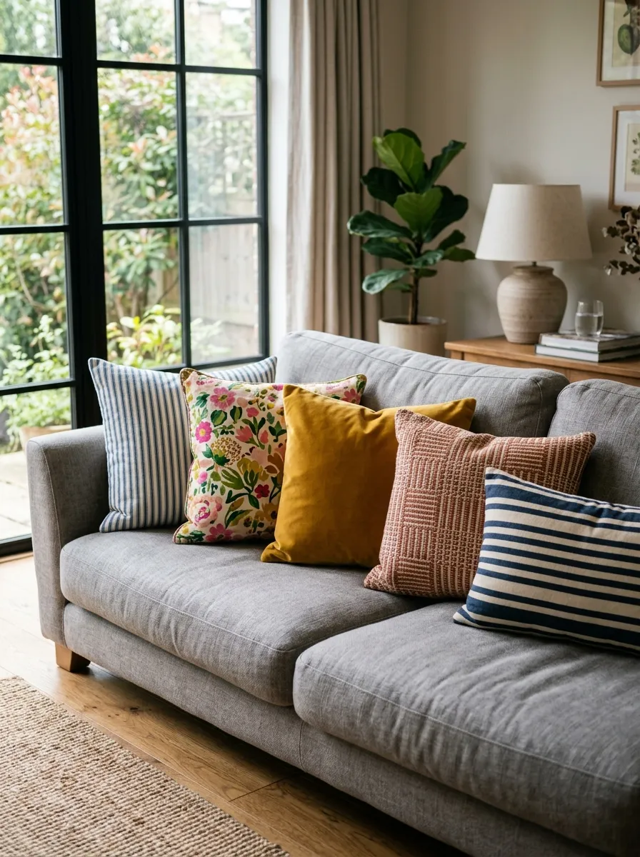 Mix Patterns with Throw Pillows