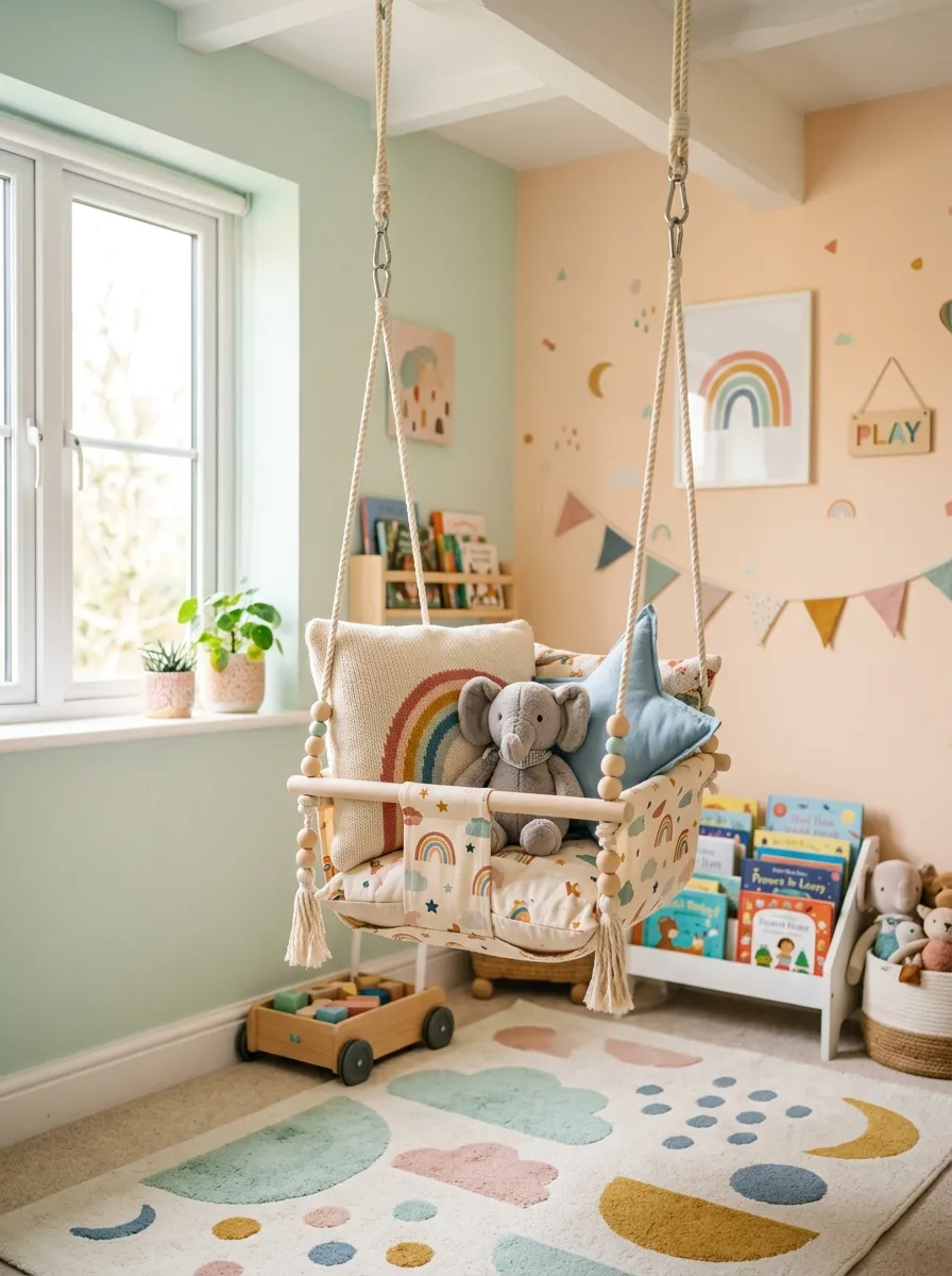 Kids' Room Swing with Soft Cushions