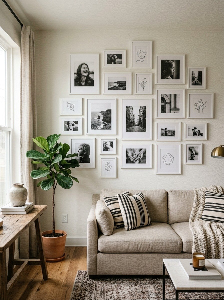 Create a Gallery Wall with White Frames