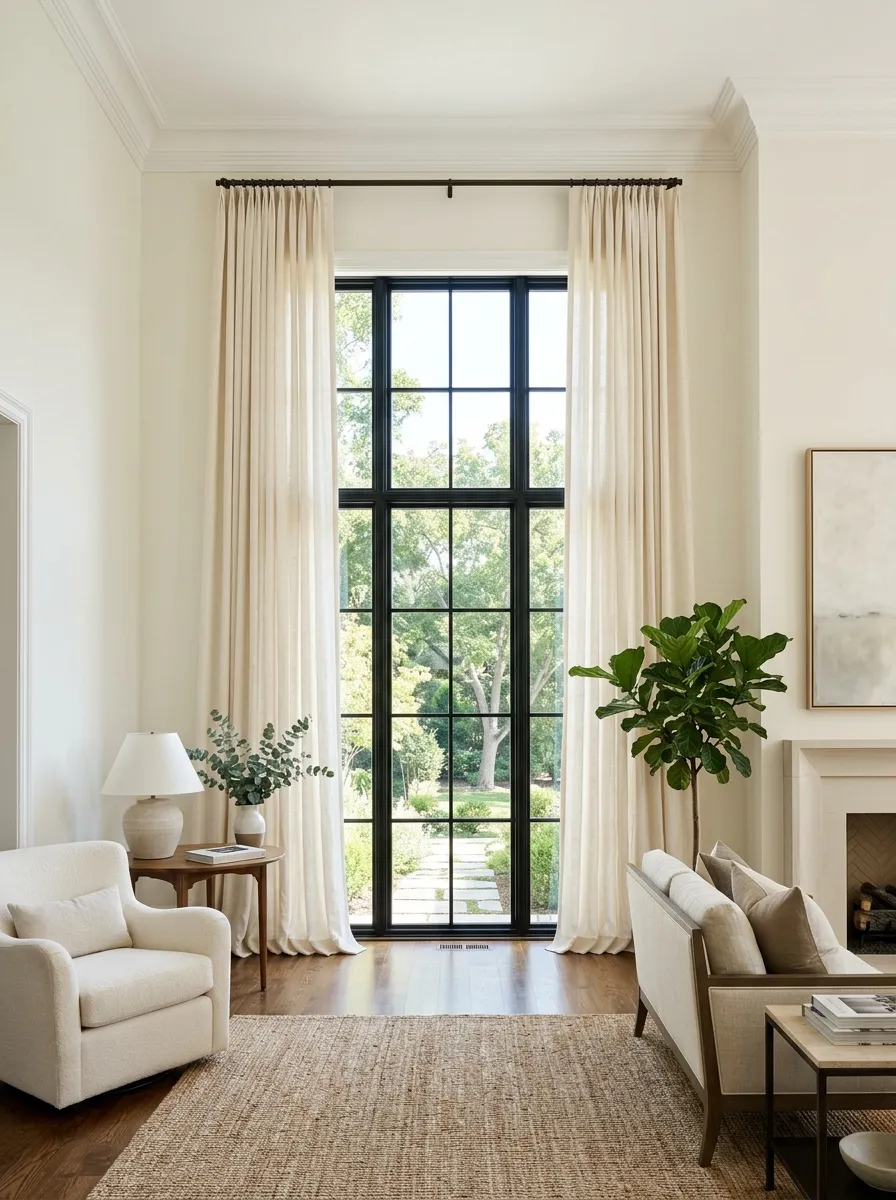 Hang Curtains Higher Than the Window Frame