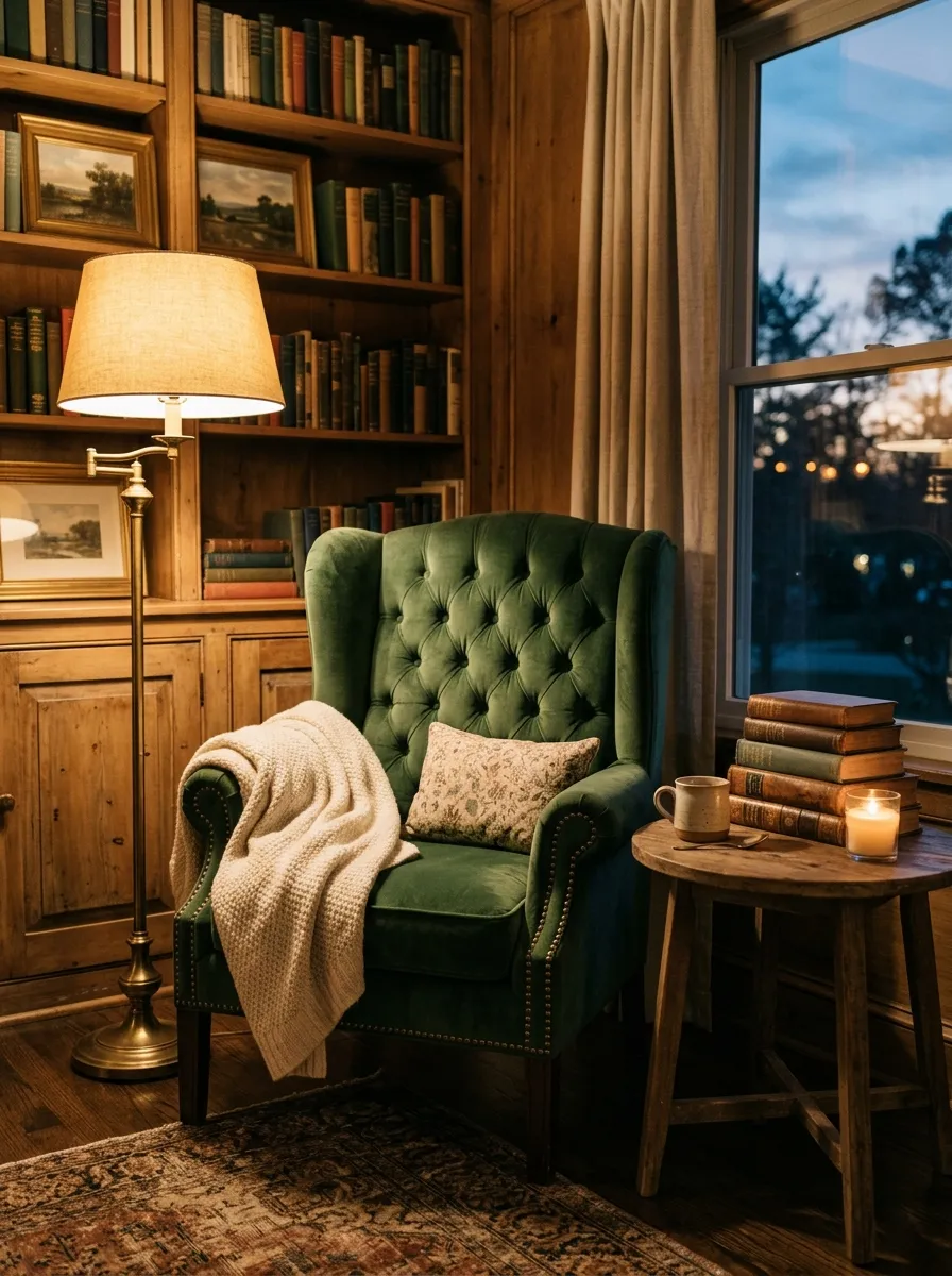 Cozy Reading Nook with Classic Chair