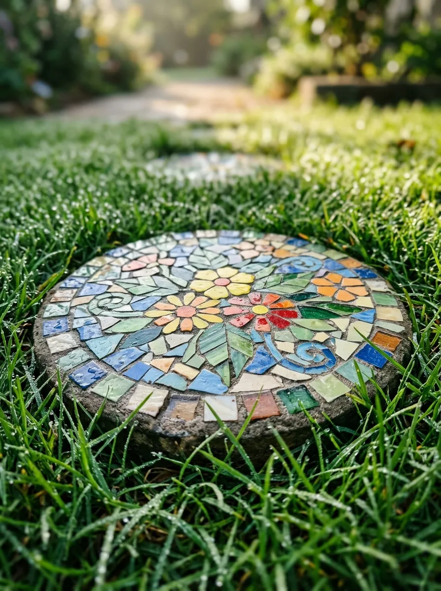 DIY Mosaic Stepping Stones