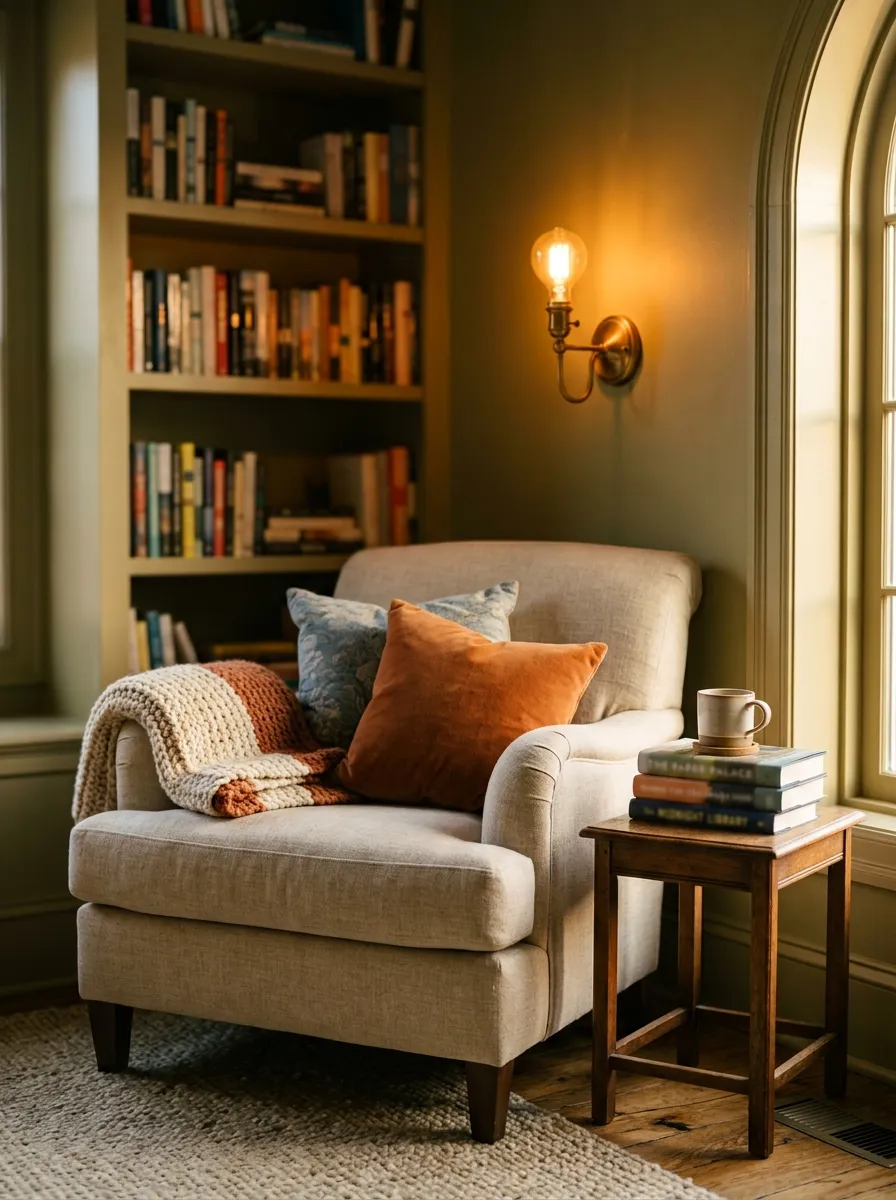 Create a Cozy Reading Nook with a Wall Sconce