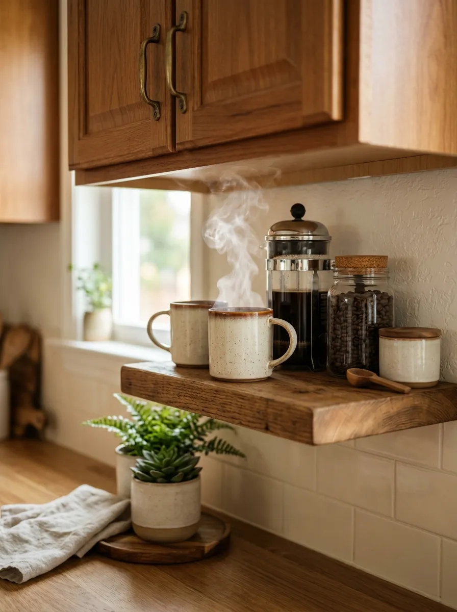 Coffee Bar Under the Cabinets