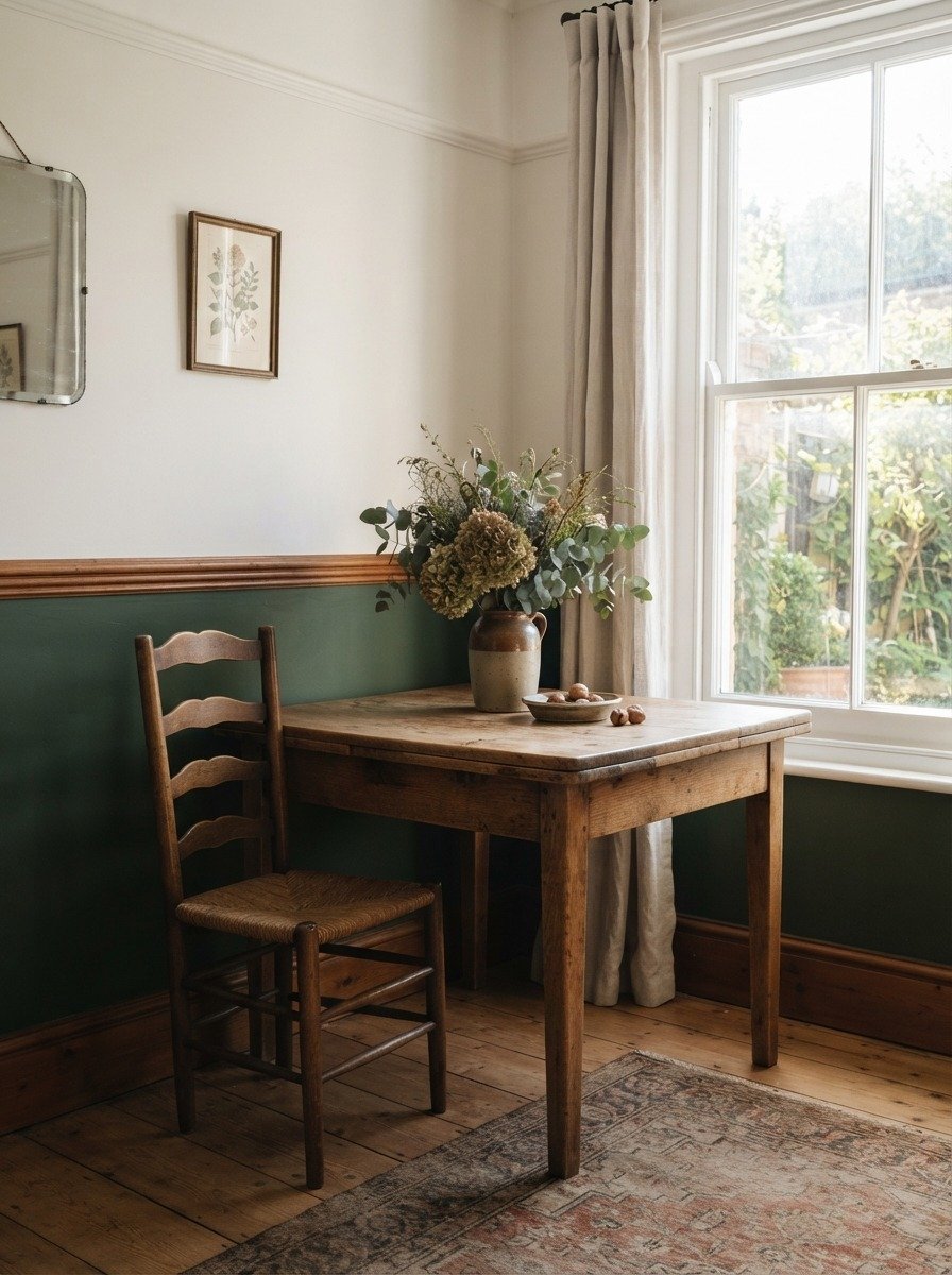 Two Tone Wall With a Chair Rail Line
