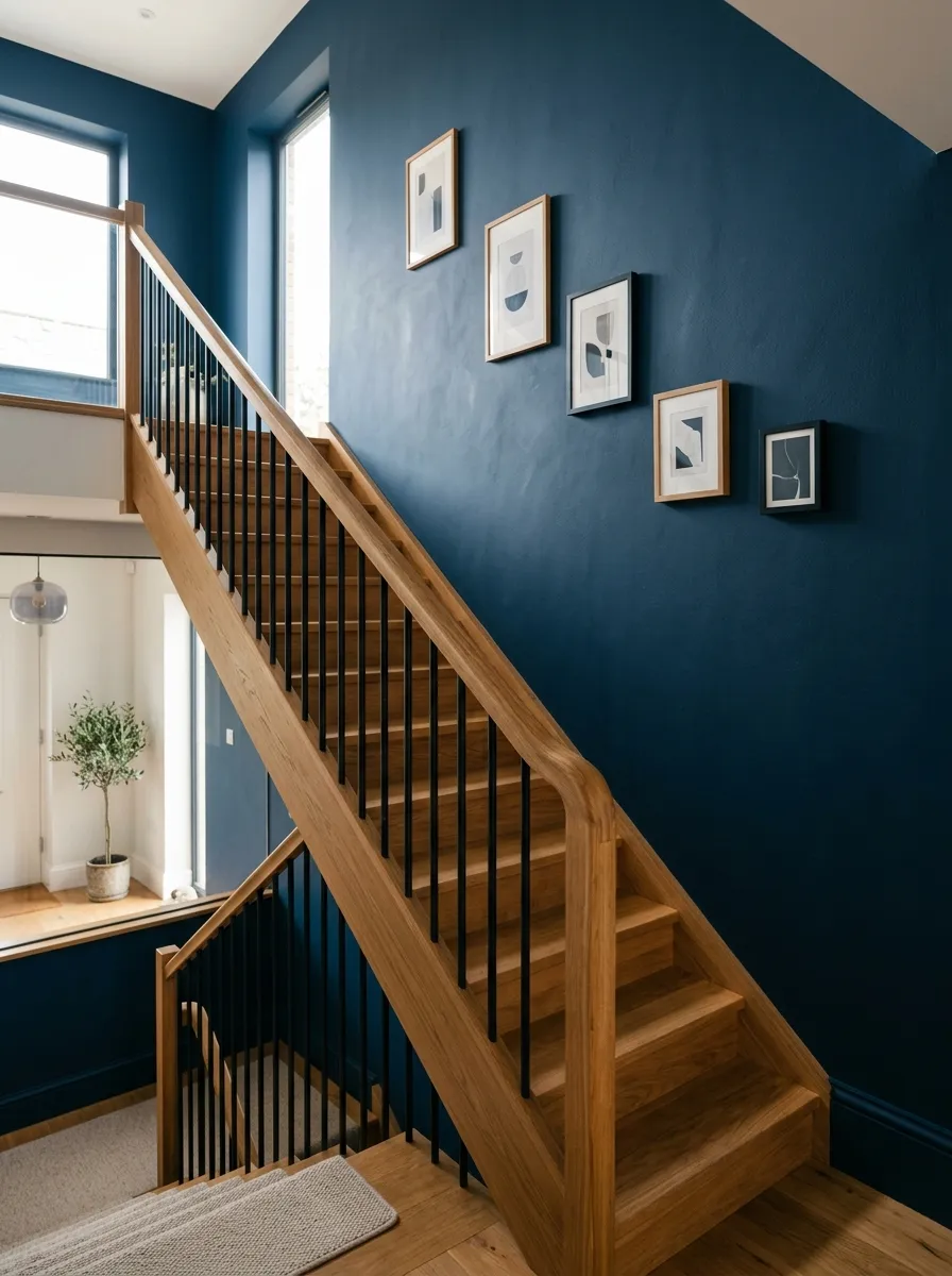 Paint the Staircase Wall in a Bold Color