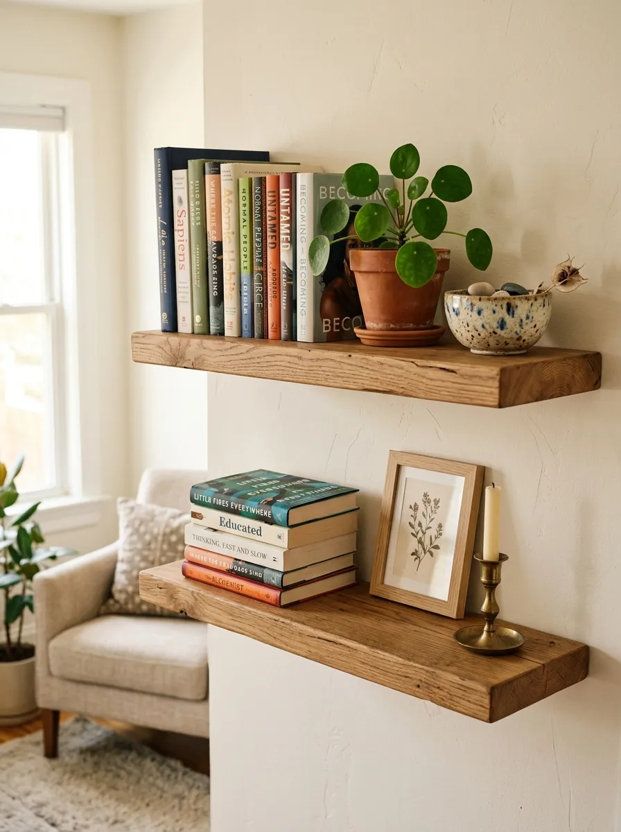 Add Floating Shelves for Books and Trinkets