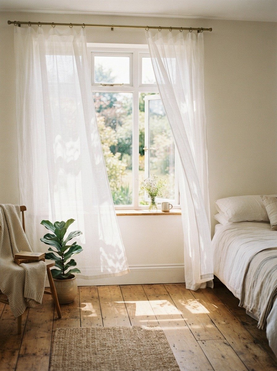 Hang Sheer Curtains for Soft Light