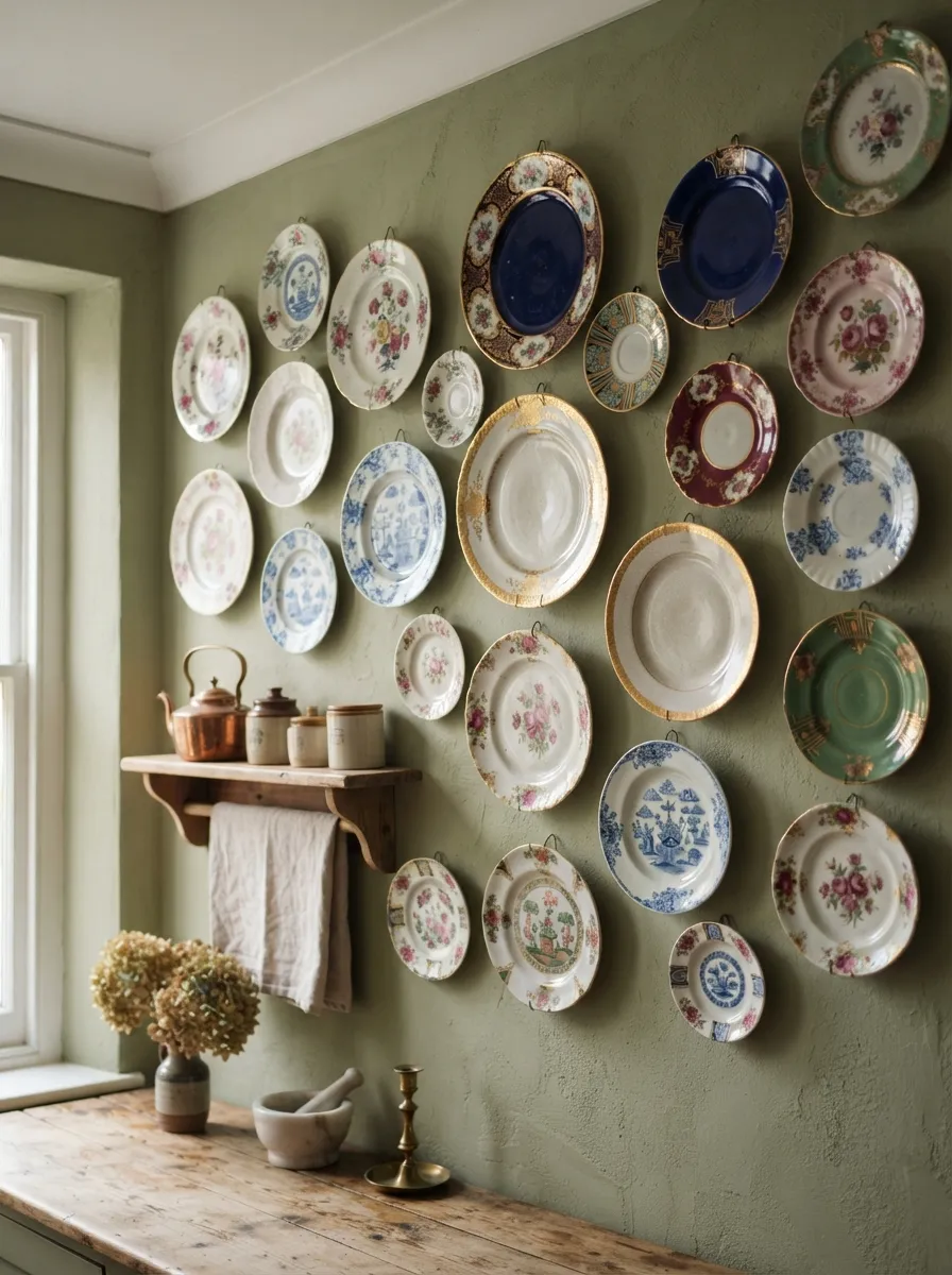 Vintage Plate Wall Display