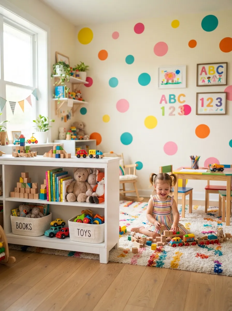 Polka Dot Playroom Wall