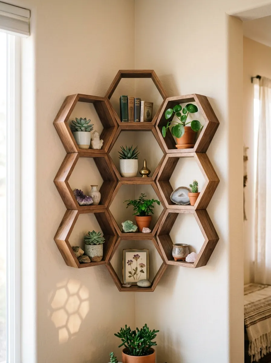 Stack Hexagon Honeycomb Shelves