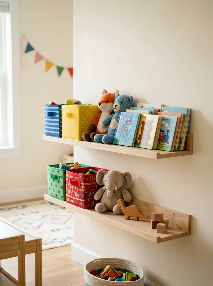 Kids' Cubby Shelves at Their Height