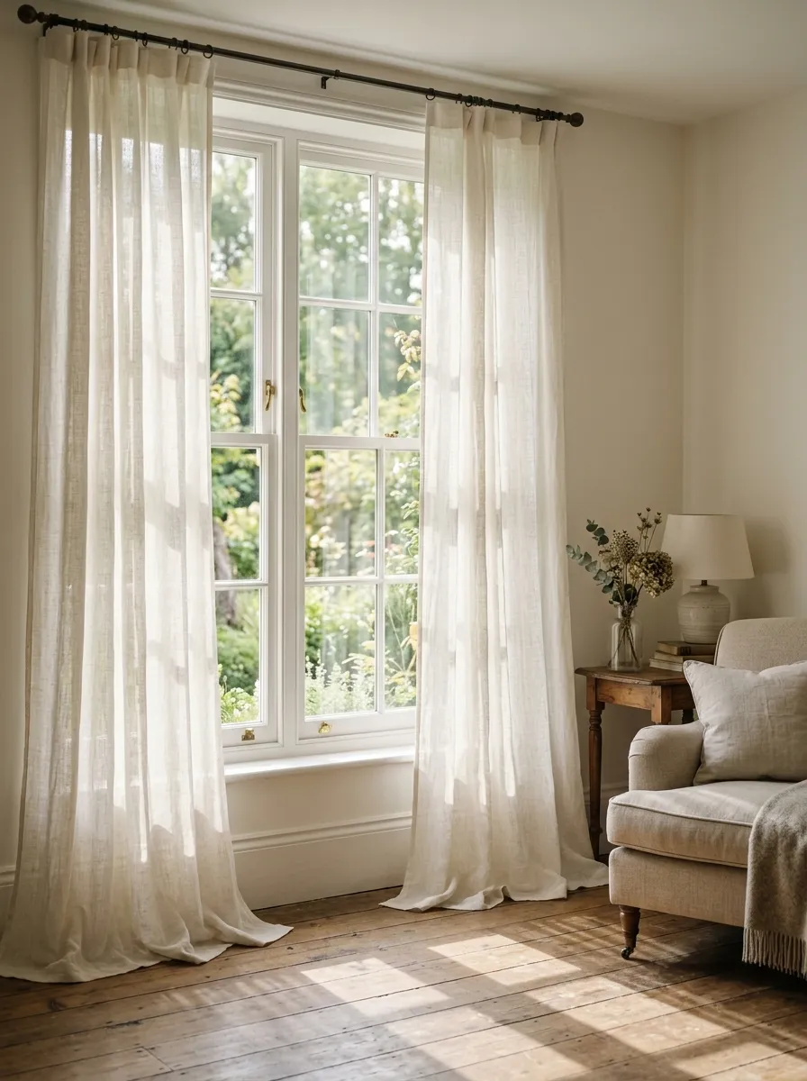 Hang Curtains That Frame the Room Softly